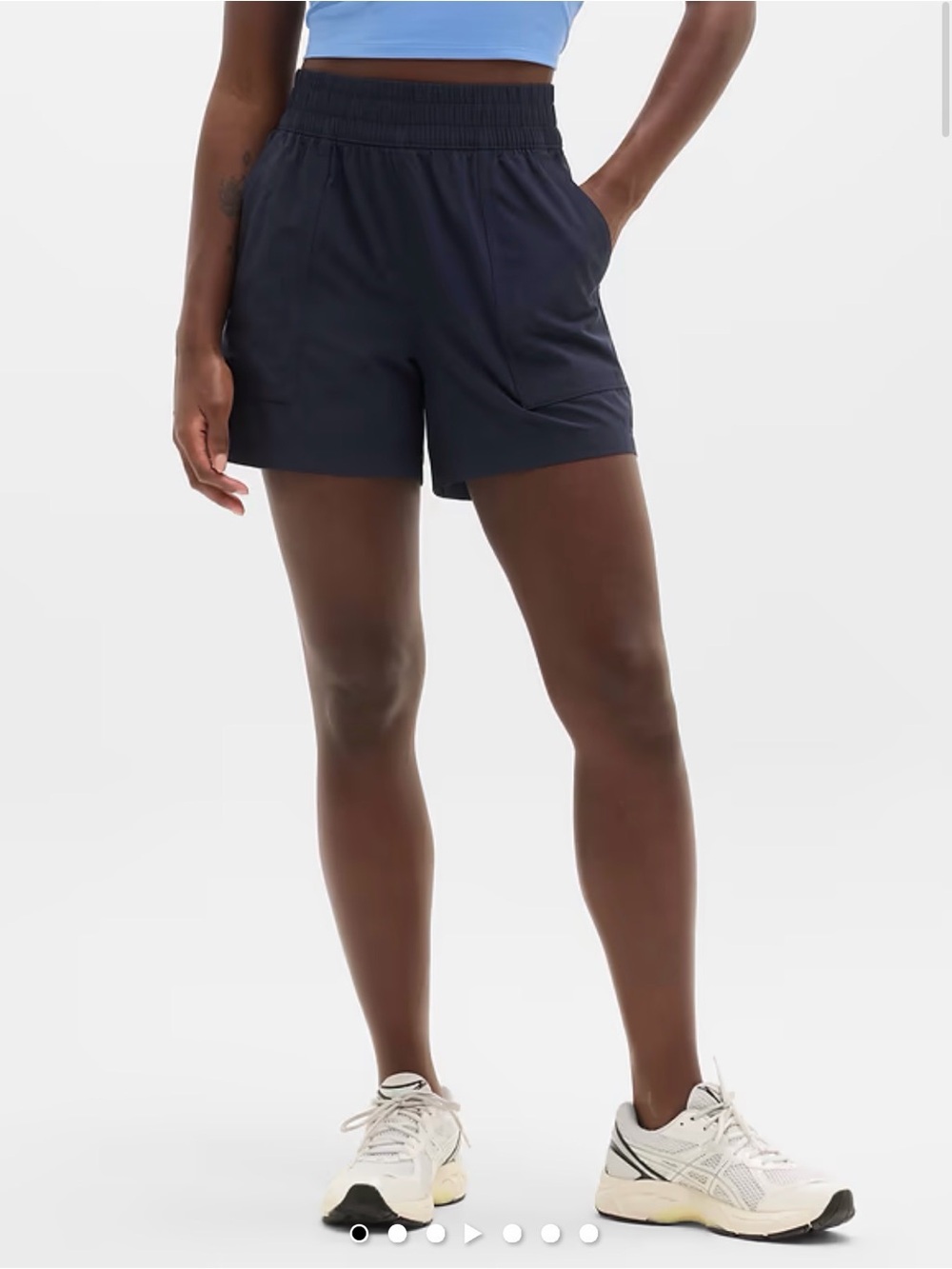 Athleta Wayfind High Rise 5” Shorts Navy